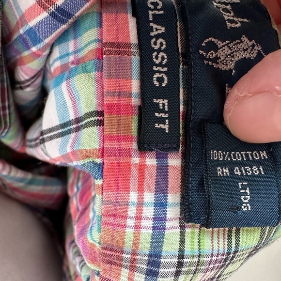 Ralph Lauren button down plaid classic fit shirt - Picture 7 of 8